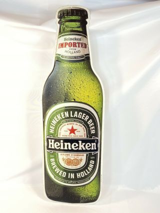 Vintage Heineken Beer Bottle Tin Tacker Sign 1997 23 " Heineken Usa Advertising