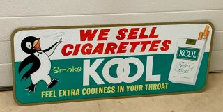 Kool Cigarettes Tobacco Sign Gas Oil Transportation Advertising Soda 21 " X8 "