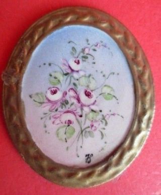 Vintage Capodimonte Made In Italy Miniature Dollhouse Floral Painting Art 1:12