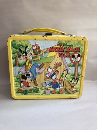 Vintage 1976 Walt Disney Mickey Mouse Club Aladdin Metal Lunchbox
