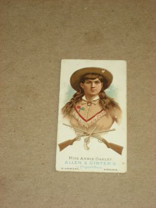 1887 N28 Allen & Ginter World Champions Set - Miss Annie Oakley Tobacco Card