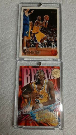1996 - 97 Topps Kobe Bryant Rookie Card 138 &1996 - 97 Skybox Z - Force Rookie Lakers
