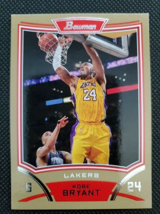 2008 - 09 Kobe Bryant Bowman Gold Sp Parallel 43/50 Card 24 Rare Lakers Topps