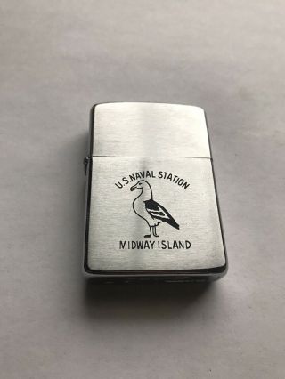 1963 Us Naval Station Midway Island Zippo Lighter Us Navy