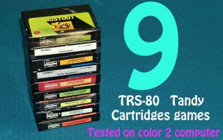 Radio - Shack 9 Cartridges Games For Tandy Color Computer,  All Guarantee To Work.