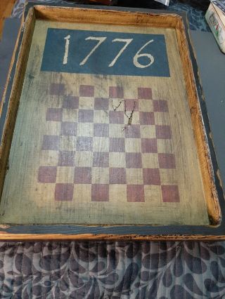 Vintage Wooden Chess Board 1776 Only The Board Found In Grand Mother Garage