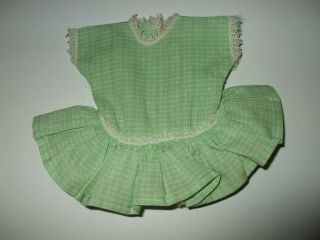 Vintage Tiny Terri Lee Doll Green Gingham Tagged Doll Dress