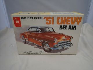 1951 51 Chevy Bel Air Amt/ertl 1:25 Scale Skill 2 Vintage Plastic Model Kit
