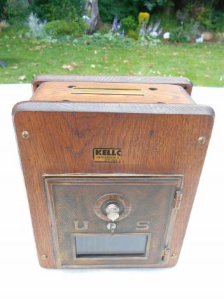 Vintage Brass Copper U.  S.  Post Office Box Door Mounted On Antique Ringer Box ?