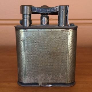 Vintage 1930s Alfred Dunhill Jumbo Lift Arm Silver Plated Table Lighter