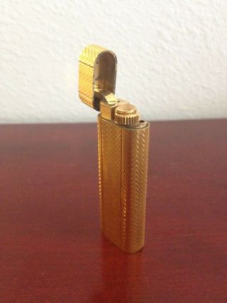 Les Must De Cartier Lighter Paris 18k Gold Plated.  Sparks But Leaks.