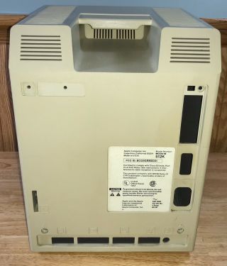 1984 Apple Macintosh Model M0001w Empty Rear Case Housing Mac 512k 128k