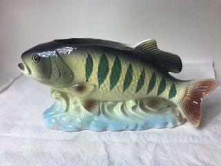 Vintage Rubens Originals Yellow Perch Fish Ceramic Planter 5129 - Made In Japan