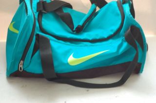 Vintage Nike Duffle Bag Blue/green/teal 18 X 8 X 9 Great Shape/cool Look