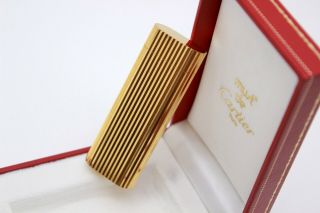 Cartier Vendome Lighter Godron Finishing - 18k Gold On Brass - 90s - Box (santos - Pasha)