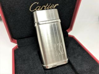 Cartier Decor Palladium - Finish C Logo Oval Lighter Silver Ca120157 W Case