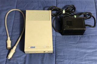 Vintage Atari Sf354 3.  5 Inch Floppy Disk Drive Power Supply,  Cable,  Box