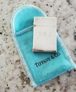 Vintage Engraved Tiffany & Co Sterling Silver Ultra - Thin Lighter -