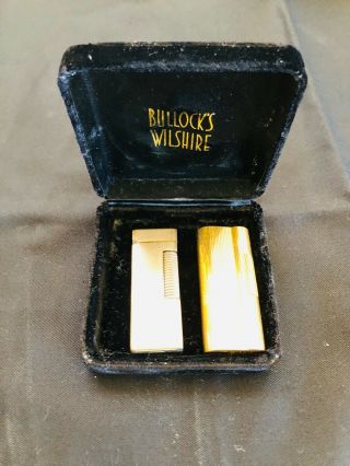 Two Vintage Dunhill Silver Lighter And Vintage Gold Lighter - As A Pair