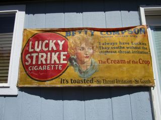 Rare Lucky Strike Cigarettes Betty Compson Screen Star Advertising Banner
