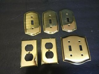 6 Brass And Antique Brasd Vintage Style Light Switch Plate Covers