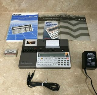 Sharp Pc - 1262 Pocket Computer W/ Ce - 125 Printer Microcassette Recorder And More,