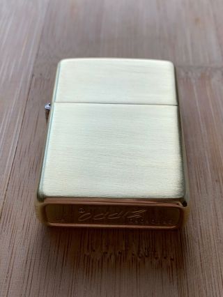 Zippo 1969 Brushed Brass Lighter W/solid Fuel Cell Insert