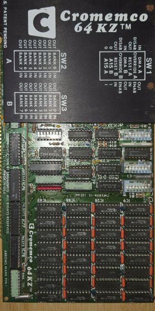 Cromemco 64kz Dynamic Ram Board Memory Card 1978 Rare Made In Usa