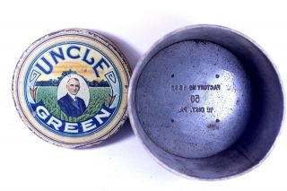 UNCLE GREEN 5 CENT CIGAR TOBACCO TIN - STATE OF PENNSYLVANIA (RARE) 2
