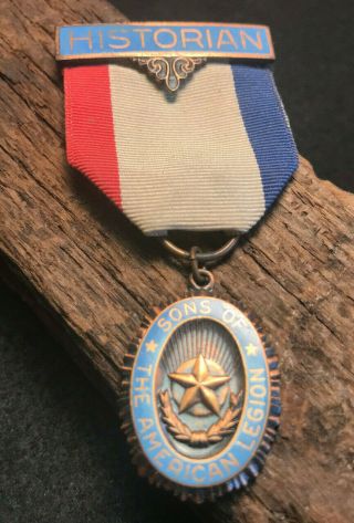 Vtg Sons Of The American Legion Ribbon Pin Medallion Historian