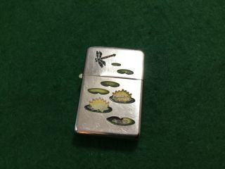 Vintage 1940s Zippo Lighter 2032695 Pat.  Town And Country Rare Lily Pad Design