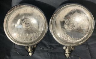 Vintage Classic Motorcycle Car Moped Clear Circle Headlamp Jute Light 9614 Pair