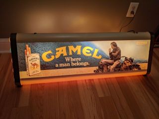Rare Camel Man Cigarettes Beer Pool Table Light Tobacco Vintage Bar Billiard