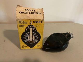 Vtg Stanley Chalk Line Tool Reel 100 Feet