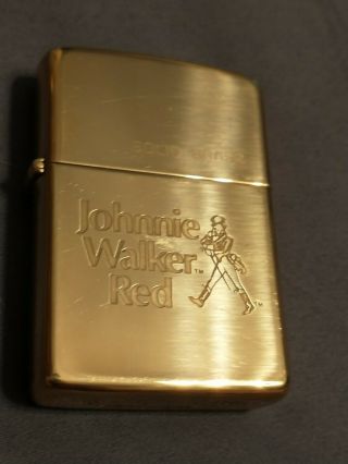 Vintage Johnnie Walker Red Solid Brass Zippo Lighter 1932 - 1984