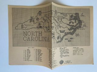 Vintage North Carolina State Counted Cross Stitch Pattern Sue Hillis
