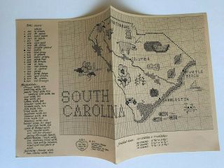 Vintage South Carolina State Counted Cross Stitch Pattern Sue Hillis