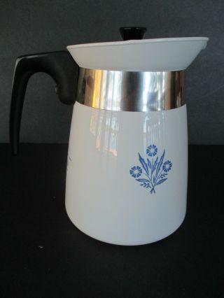 Vintage Corning Ware Cornflower Blue Flowers 8 Cup 2 Quart Teapot Lid