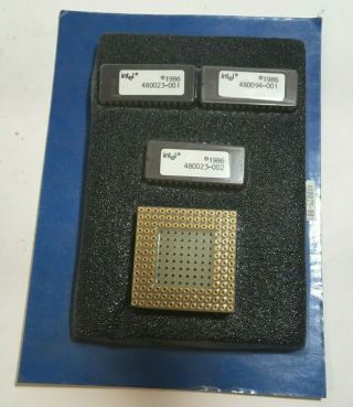 3 Vintage 1986 Intel D27512 28 Pin Computer Chips Eprom & 1 Socket Nos