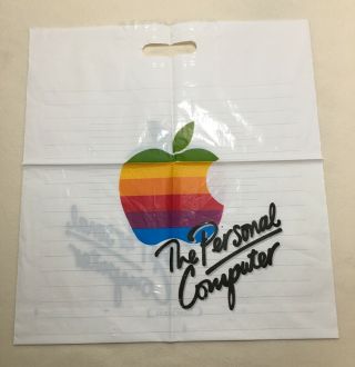 Rare Vintage 80s Apple Computer Shopping Bag,  18 X 16.