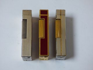 3 x Dunhill Rollagas ' d ' Mark Lighters for Spare Parts 3