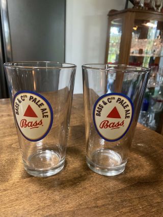 Bass & Co Pale Ale Beer Pint Glass - Set Of 2 Vintage