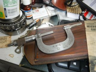 Vintage Brown & Sharpe Precision Micrometer 45 In Wooden Box W Accessories