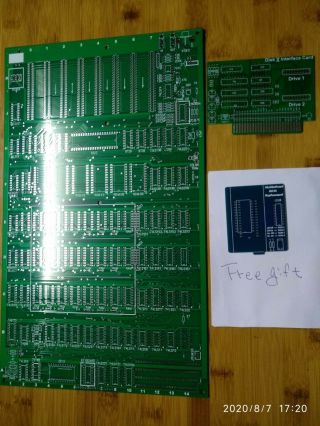Rare Apple Ii Clone Motherboard And Floppy Interface Bare Pcb In Green Color