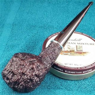 UNSMOKED LARRY ROUSH HUGE APPLE FREEHAND American Estate Pipe 925 SILVER 2