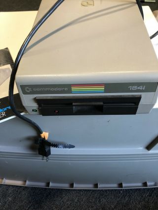 Commodore Single Floppy Disk Drive 1541 Vintage With Power Cord Booklet