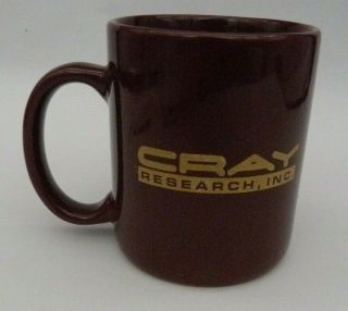 Vintage Cray Research Inc.  Coffee Mug Cup Recycling Award Burgundy Gold