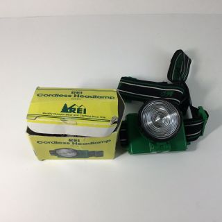 Vintage Rei Cordless Headlamp B23 - 412 Battery Operated Adjustable Hiking Light