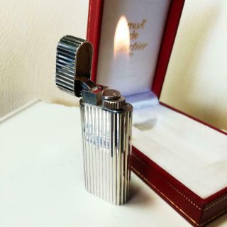 Cartier Gas Lighter Silver Oval Lg1023