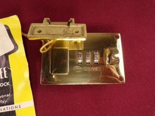 Vintage Corbin Cabinet Sesamee Brass Combination Lock,  Made In Usa